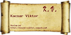 Kacsar Viktor névjegykártya